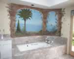 Master Bath Ocean View Mural & Faux Columns